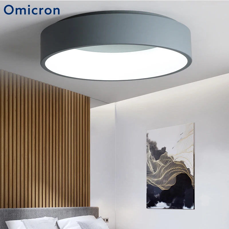 

Omicron Modern Led Chandeliers White Black Gary Minimalism Round Aluminum Lamp For Living Room Bedroom Home Lighting Lamps