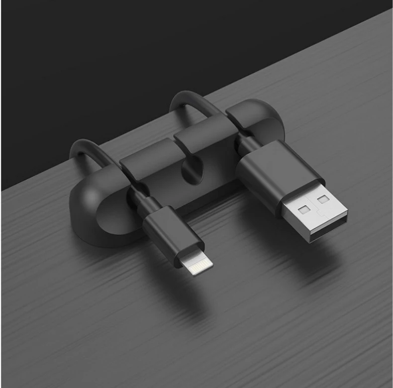 USB Кабельный органайзер кабельный намоточный зажим Настольный держатель для
