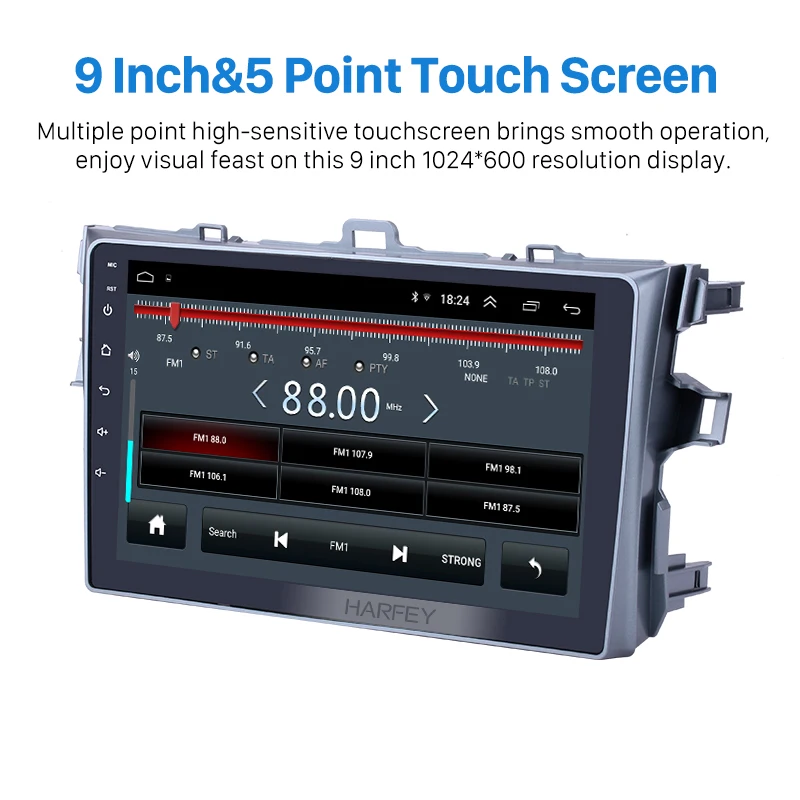 Автомобильный мультимедийный плеер Harfey 9 &quotHD Android 8 1 GPS Navi WIFI + 16 Гб стерео для Toyota