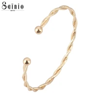 sainio twisted bracelets bangles luxury twisted open cuff bracelet for women men bracelets bangles couple jewelry gift