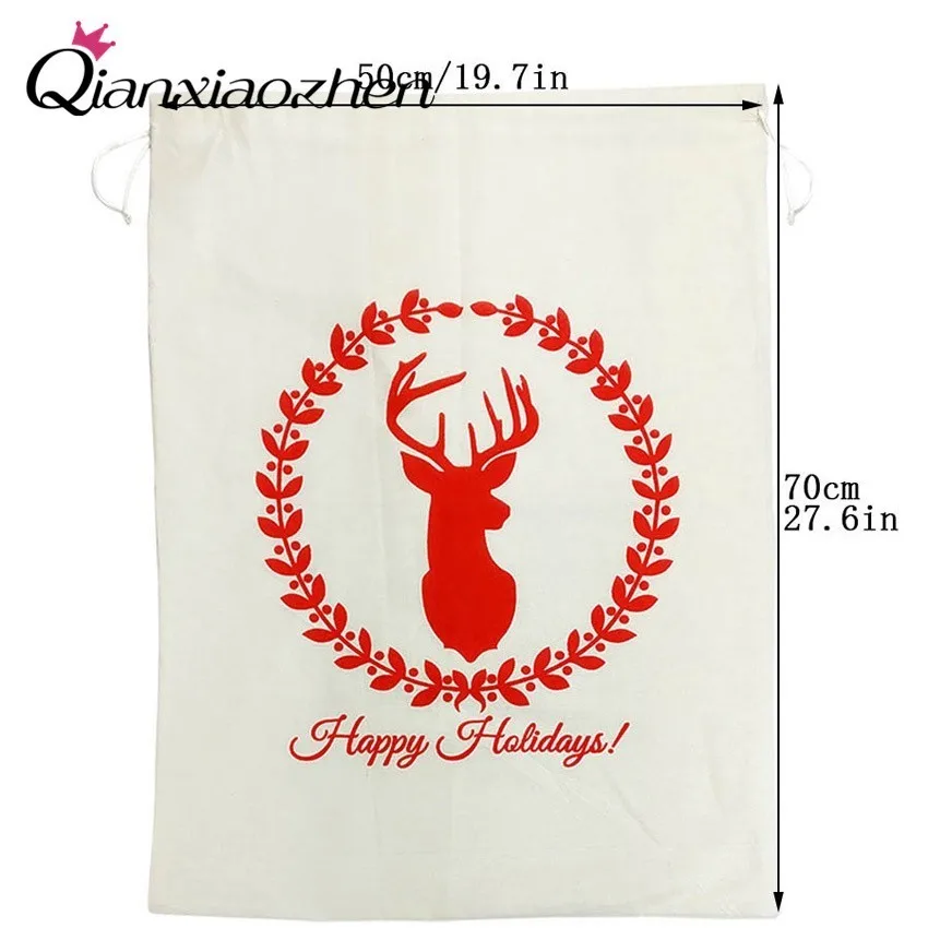 

Qianxiaozhen 1pcs Fabric Big Christmas Gift Bags Christmas Decoration For Home Christmas Accessories