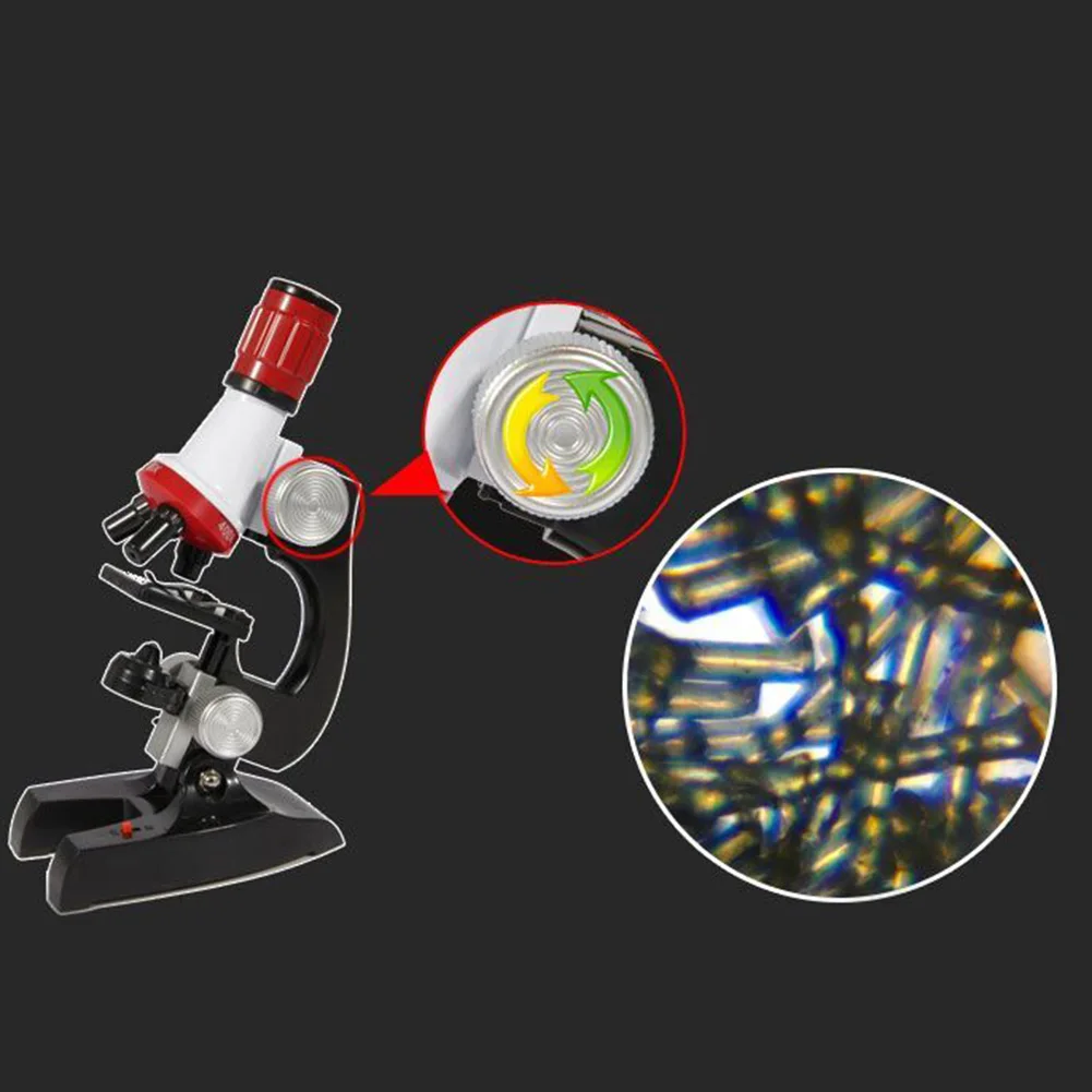 Microscope Kit Lab Led 100X-400X-1200X Home School Science Educational Toy Gift Refined Biological For Kids Child | Инструменты