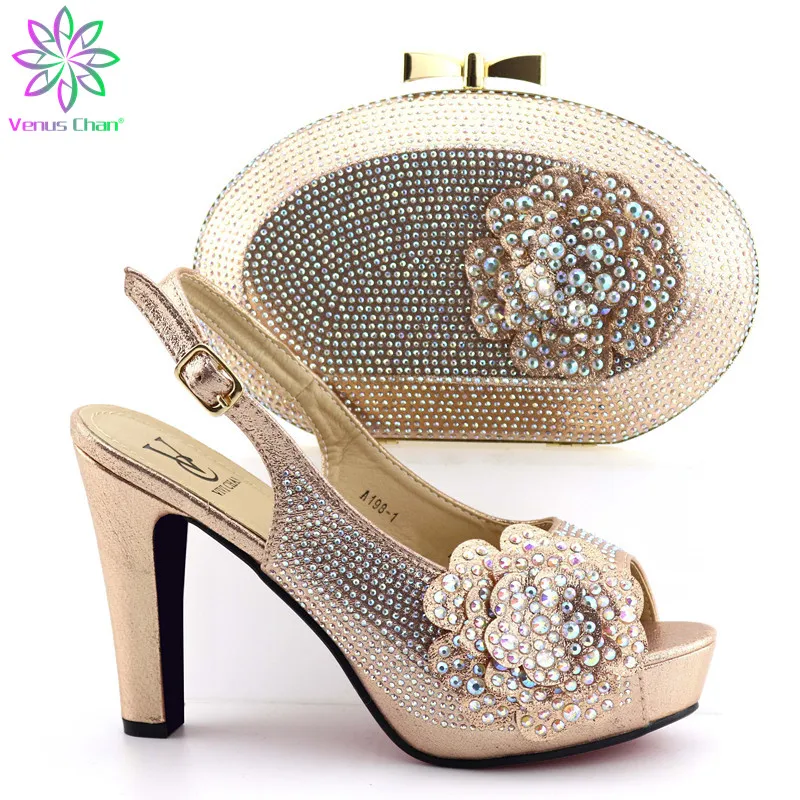 Новый дизайн комплект из обуви и сумки на каблуке для итальянской вечеринки