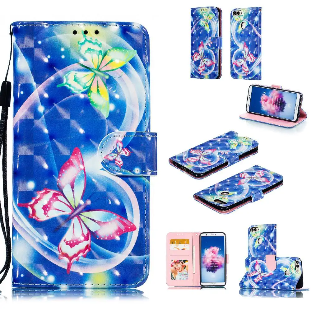 Чехол для телефона HUAWEI Enjoy 7 S/Honor 9 lite с 3D цветной полиуретановой магнитной