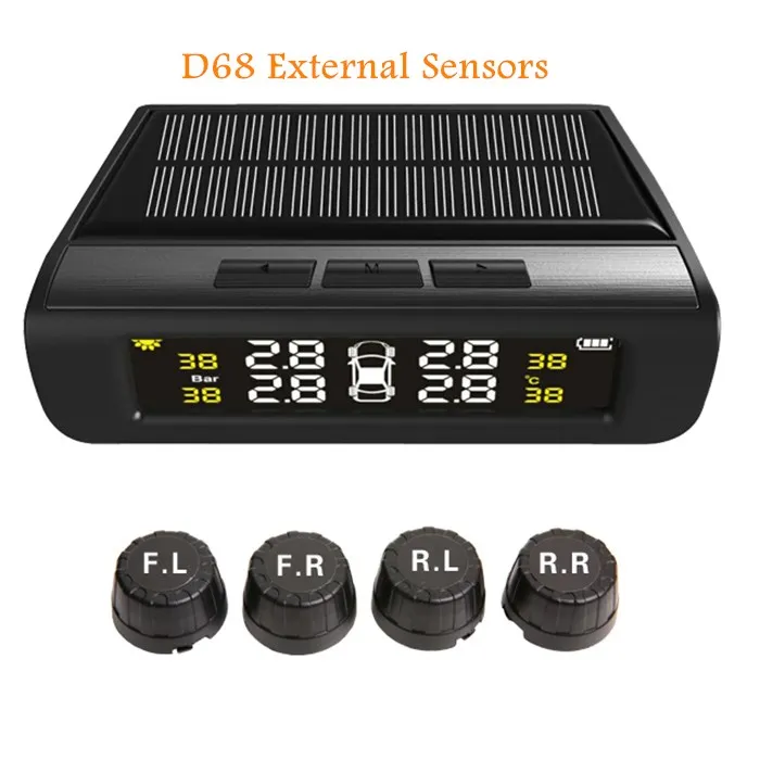 Солнечная мощность usb зарядка автомобиля TPMS Zeepin цифровой ЖК-дисплей беспроводной