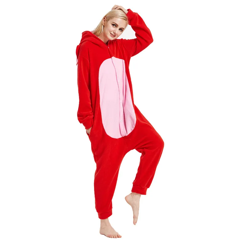 Дропшиппинг 2018 зимние теплые женские пижамы onesie пары kawaii слон| |