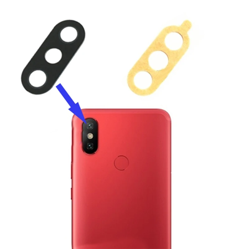 Задний тыловой объектив камеры стеклянная наклейка клейкая Крышка для Xiaomi mi 6X mi A2 Защитная крышка для объектива камеры стеклянная крышка запасная рамка
