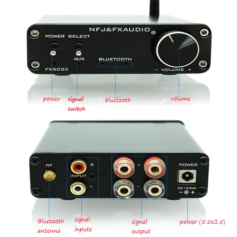 FX AUDIO FX502C 50 W + bluetooth цифровой усилитель Hi Fi TPA3116 CSR8635 мини лихорадка дома 12 24