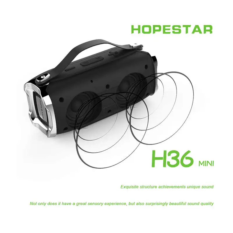 HOPESTAR H36 Мини Bluetooth динамик открытый портативный водонепроницаемый беспроводной