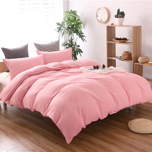 EBEIZZI 2-3pcs 2019 New Style Pure Color Washed Cotton Brand Production Pastoral Fashion Bedding Bed Duvet Cover | Дом и сад