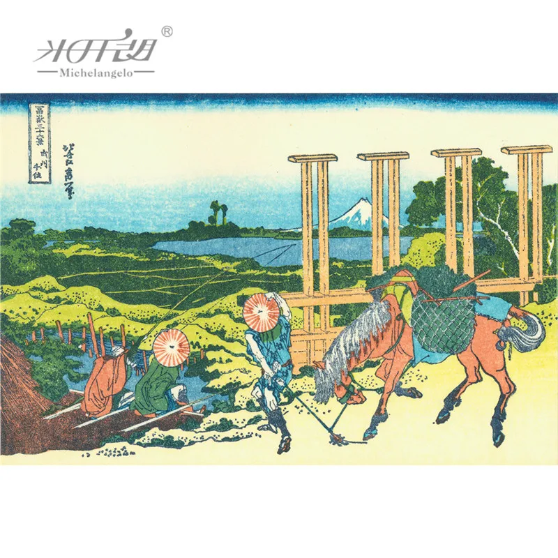 Микеланжело деревянные пазлы японский Ukiyoe 36 видов крепление Fuji Bushu Senju Hokusai