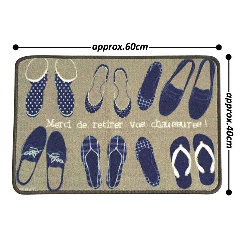 Front Door Mat Outdoor Entrance Doormat 40x60cm Polyester Fiber Latex Anti-Slip Floor Home Decorative Carpet | Дом и сад