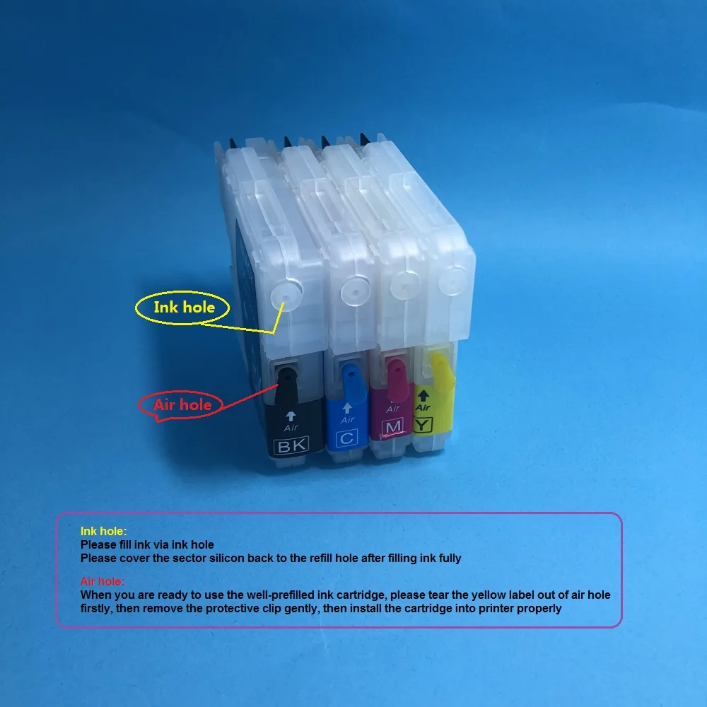 Многоразовый картридж YOTAT для чернил LC11 LC16 LC38 LC61 LC65 LC67 LC980 LC990 LC1100|refill hp 94 ink