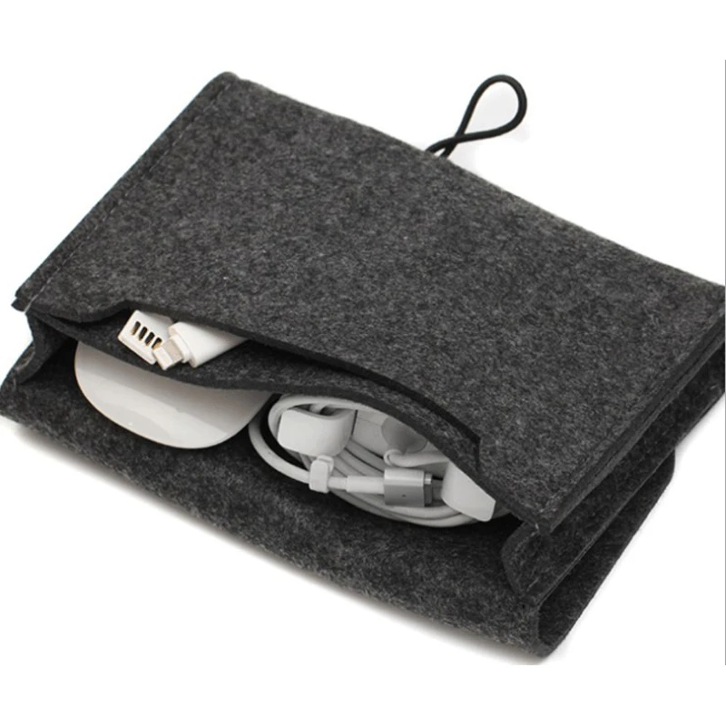 Мини фетр сумка power Bank для хранения данных кабель мышь дорожный Органайзер | Дом и