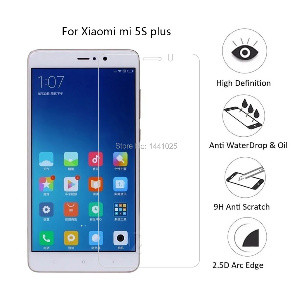 Пленка из закаленного стекла для Xiaomi Mi 5s Plus протекторы экрана класса 9 H 2.5D защита |