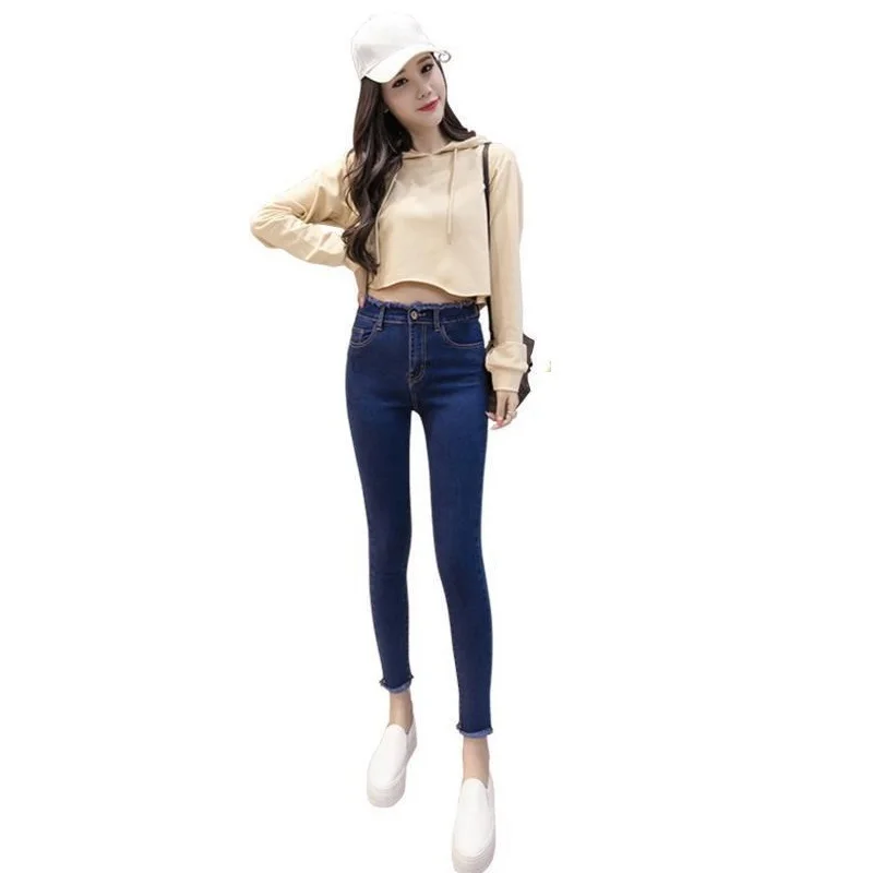 Высокая Талия Pantolon Spodnie Z Dziurami Jeansy Damskie рваные для женщины Демисезонный Invierno