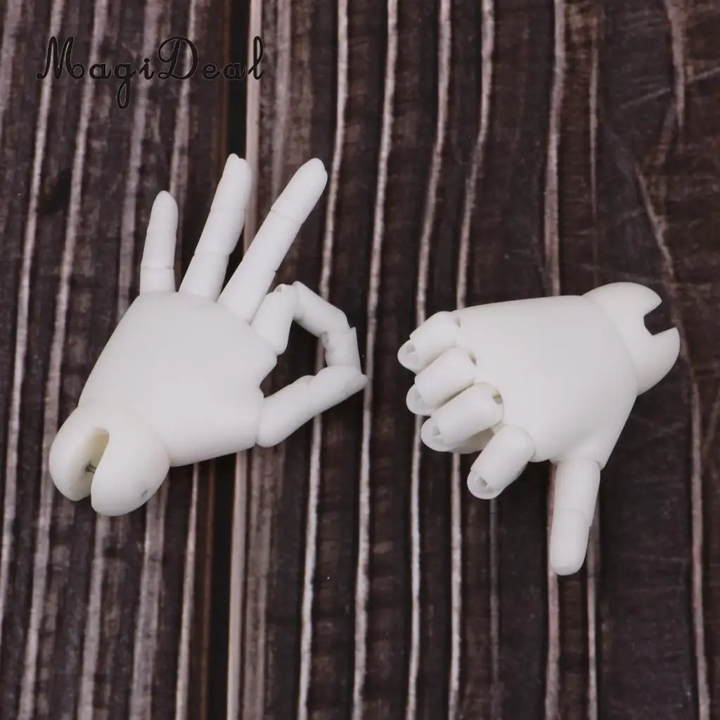 1/4 Смолы гибкие Соединенные руки для BJD куклы DIY делая аксессуары белая кожа |