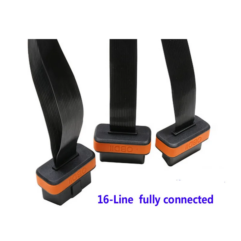 2019 оранжевый + тонкий как лапша Obdii Obd ii 2 Obd2 16 Pin Elm327 Мужской Двойной Женский Y
