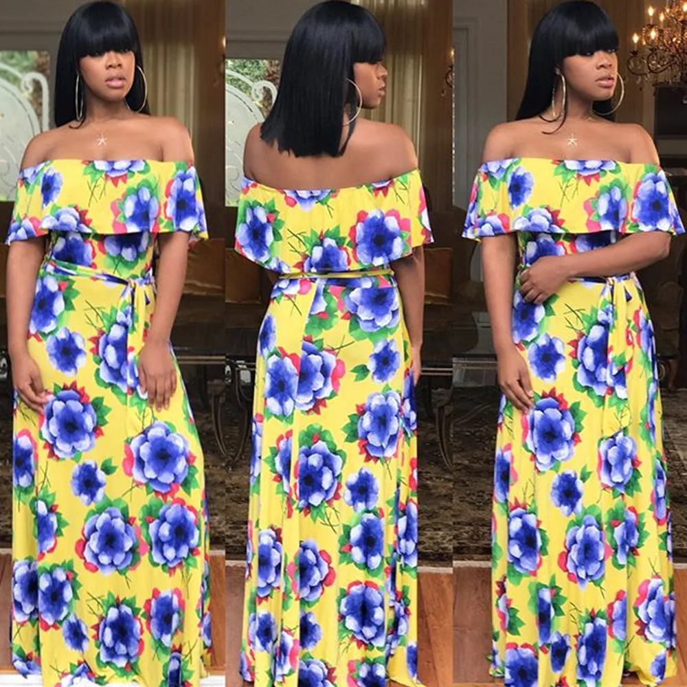 Женское длинное платье Бандажное с цветочным принтом|Женские платья| |