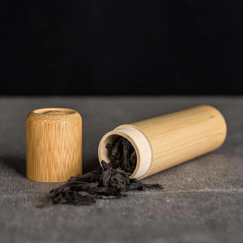 3 Размеры ручной бамбука чайная канистра Spice Caddy коробка для хранения Организатор