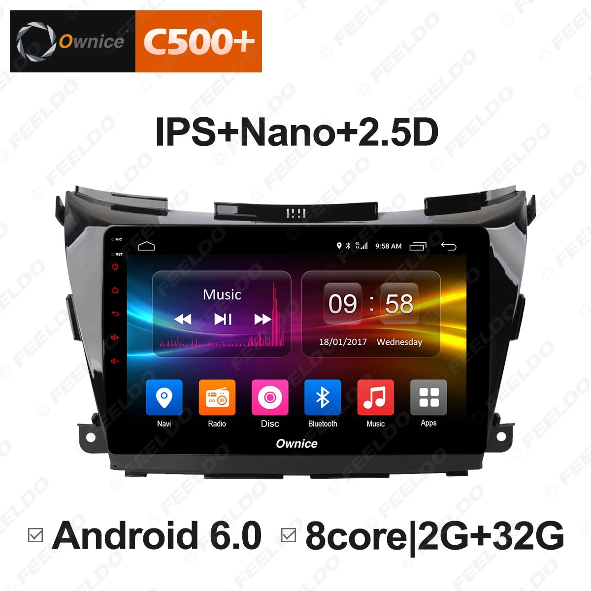 FEELDO 10 1 &quotAndroid 6 0 4 ядерный/DDR3 1G/16G/поддержка 4G ключ автомобильный медиаплеер с GPS