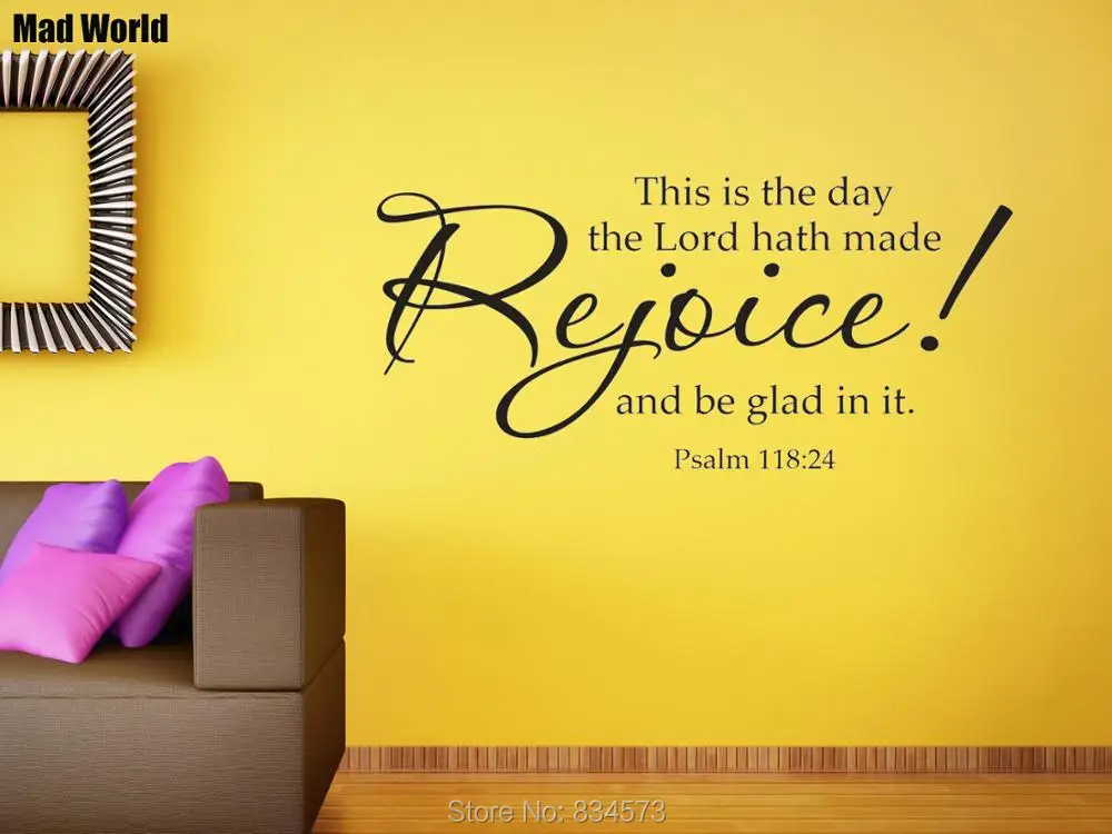 This is the day Lord Religious Psalm 118:24 Bible Wall Art Sticker Decals Home Decoration Removable Decor Stickers | Дом и сад