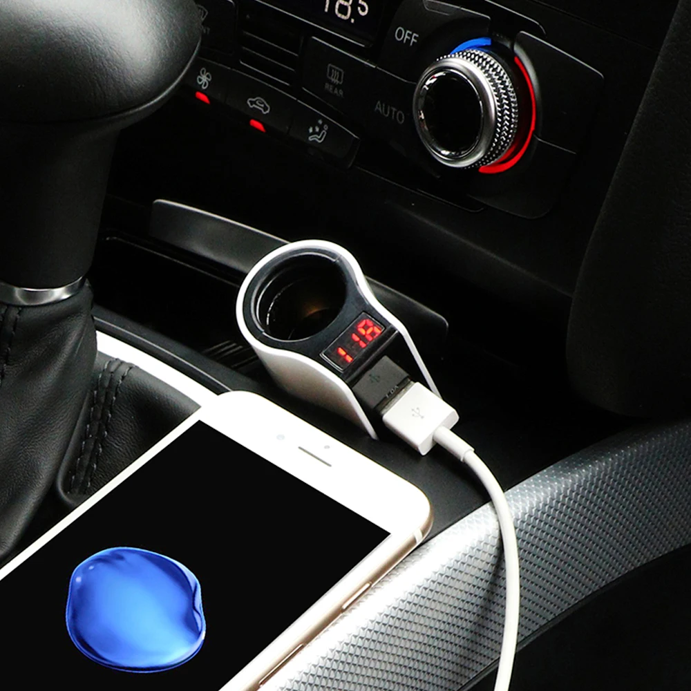 Два порта USB 5V 3.1A автомобильное зарядное устройство поддерживает отображение