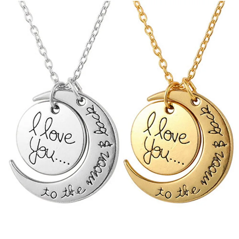 Shunyun Винтаж I Love You To The Moon And Back семейный Кулон ожерелье чокер цепочка любовник дочь