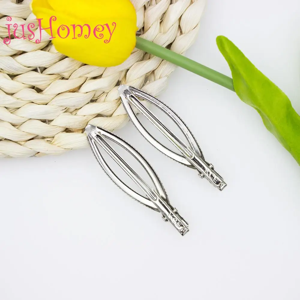 30PCS 75mm Silver Tone Oval Alligator Hair Clips Single Prong Metal Barrette for Craft Ribbon Bow DIY Accessory | Дом и сад