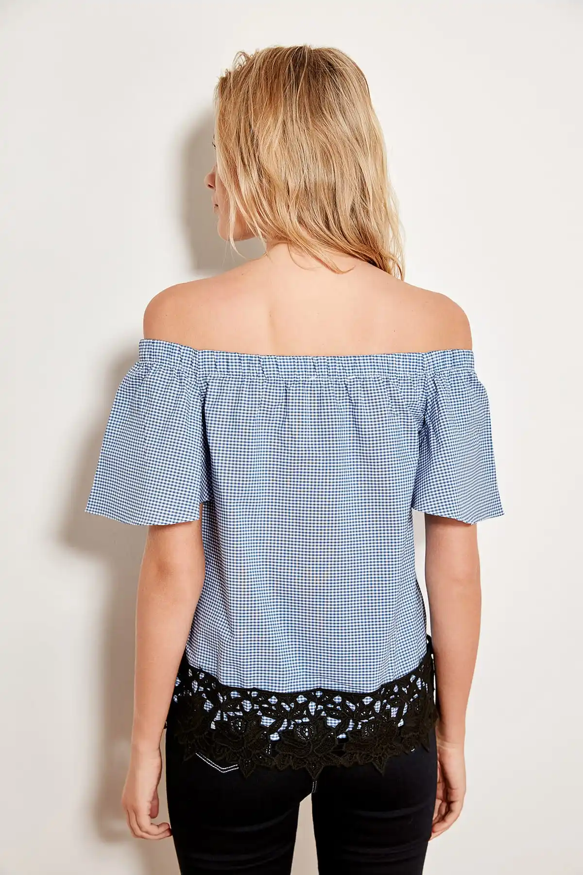 Trendyol Blue Lace Detail Blouse TWOSS19WO0010 | Женская одежда