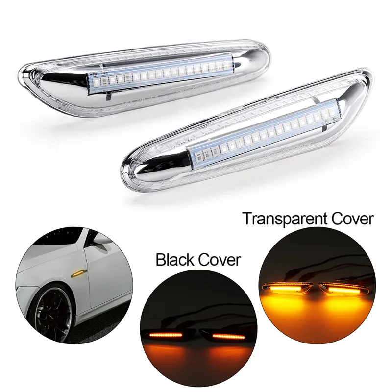 2019 новые 1 пара Хром светодиодный сбоку Габаритные фары Seiten мигалка Klarglas для BMW E36