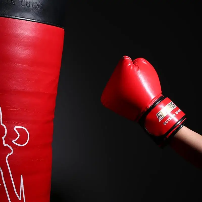 2019 New 2pcs Sports Adults Man/Woman Boxing Training Fighting Sponge Gloves Muay Thai Sparring Punching Kickboxing PU |