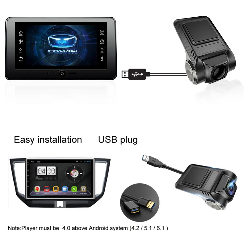 ANSTAR 1080 P DVR Мини Автомобильный DVRs ADAS LDWS Dash Cam USB разъем APK мультимедийный плеер видео