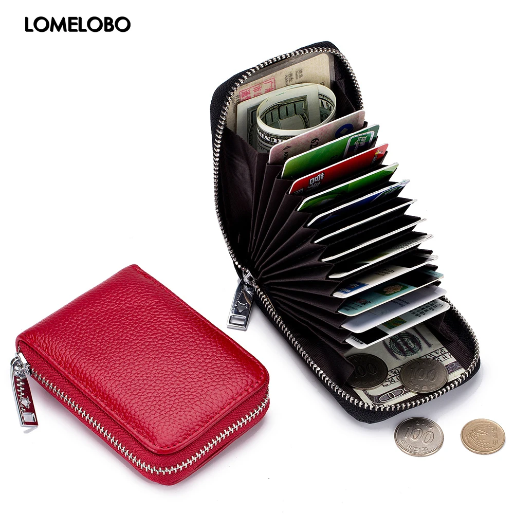 Lomelobo кошелек унисекс из натуральной кожи с отделением для карт|Держатели карт и