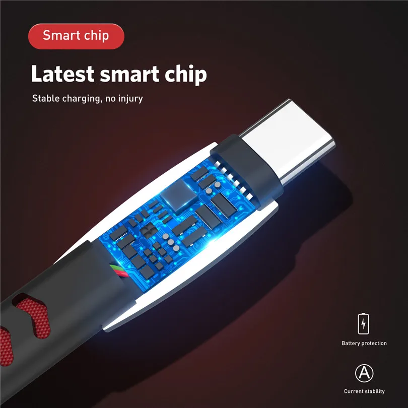 USLION usb type-C кабель для быстрой зарядки кабель для синхронизации данных type C кабель для samsung Galaxy S10 Plus Xiaomi huawei usb зарядный шнур