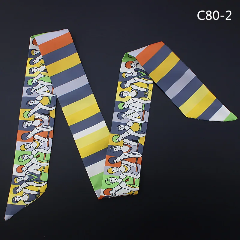 

2019 Fashion New Twill Silk Bright Girl Women Fashion Scarf Hair Bags Handle Decoration Tie Multifunction Hand Ribbon Scarf