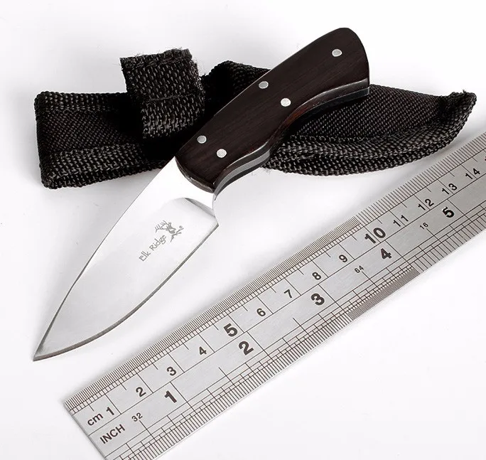 

Oem Small Fixed Knife High Polished Stainless Blade Handmade Ebony Wood Handle Tactical Camping Hunting Survival Knives