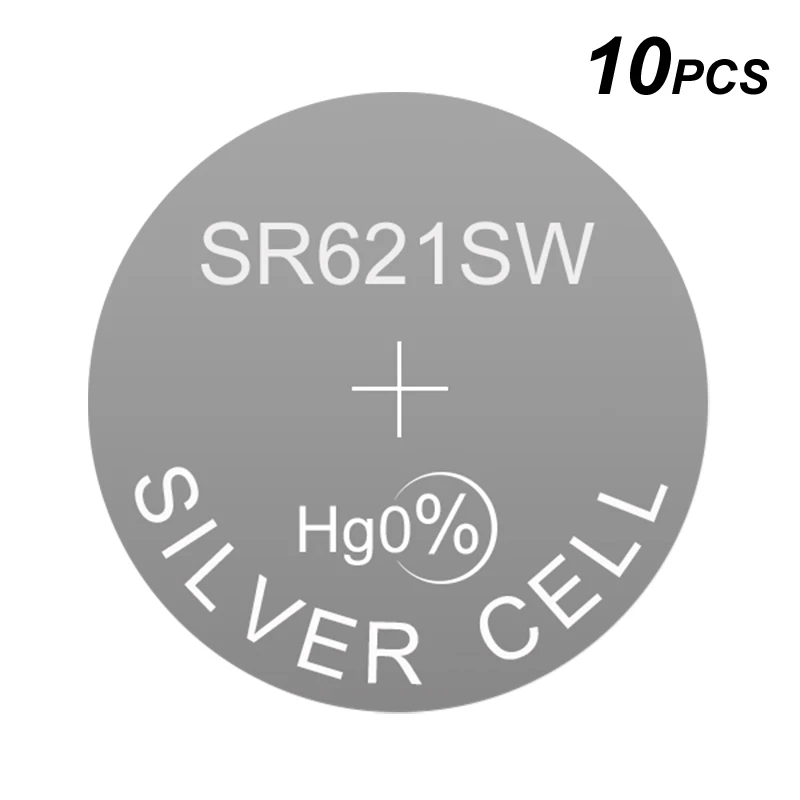 Цифровые часы LR621 LR с серебряными щелочными кнопками 1 5 В 0Hg монета SR621SW заменяет AG1