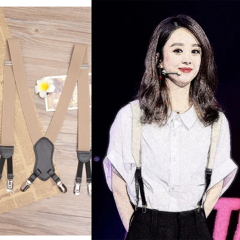 Подтяжки с английским алфавитом эластичные кожаные подтяжки 6 зажимами для