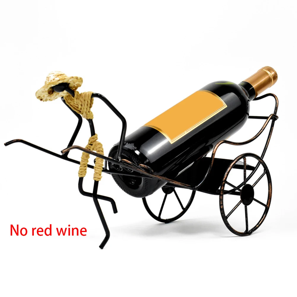 Gift Vintage Wine Rack Decoration Holder Rickshaw Retro Iron Ornaments Bar Home | Дом и сад