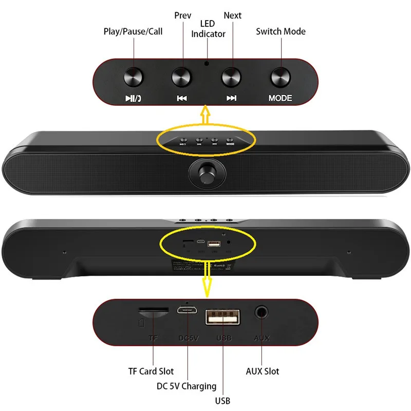 LP s11 звуковая панель 2 0 канальный Bluetooth динамик Саундбар 16 Вт беспроводной