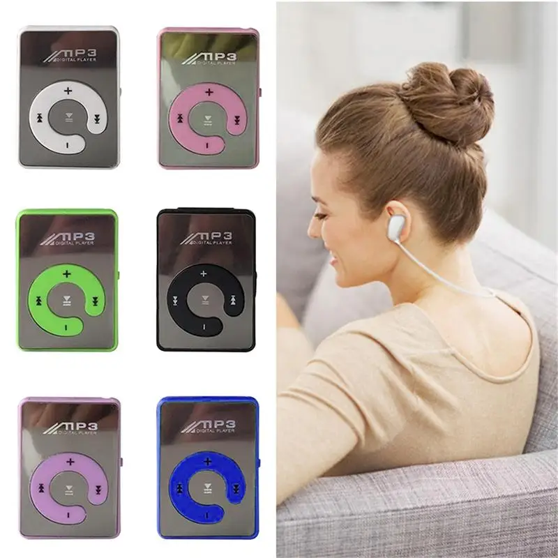 6 цветов зажимы mp3-плеер мини Поддержка 8 ГБ TF карта с usb-кабелем и наушниками |