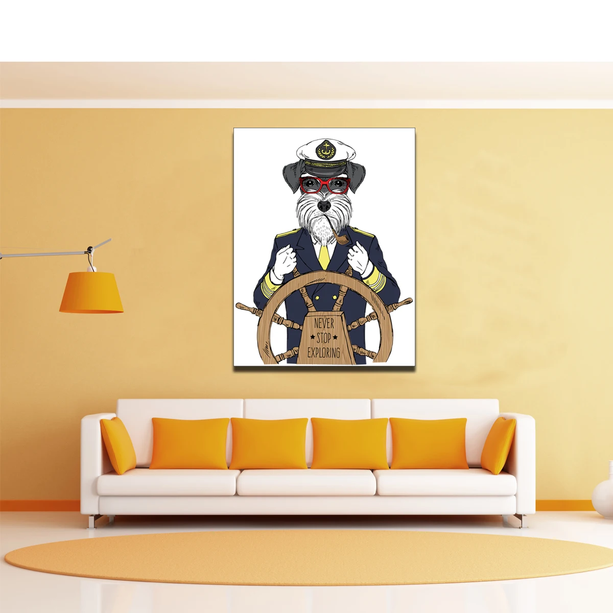 Modern Pet Pug Dog Captain Canvas Painting Poster Picture Living Room Wall Home Art Decor | Дом и сад