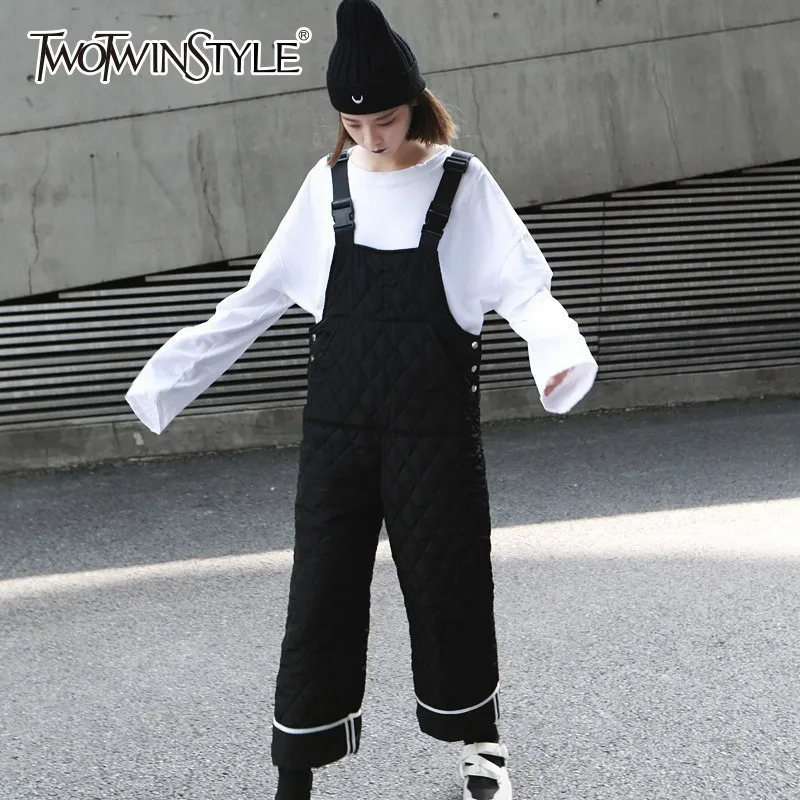 TWOTWINSTYLE Argyle Комбинезоны женские без рукавов хитовые цвета плюс плотные брюки