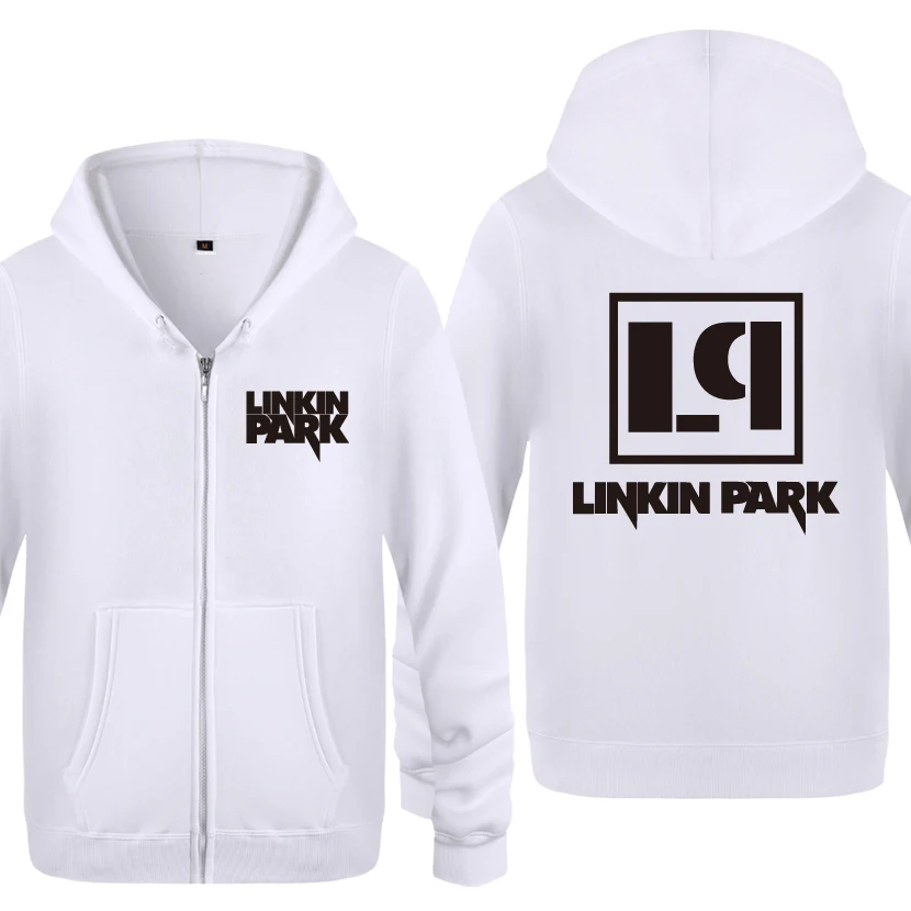 Мужские толстовки Linkin Park Rock Rap с металлической лентой флисовые капюшоном на