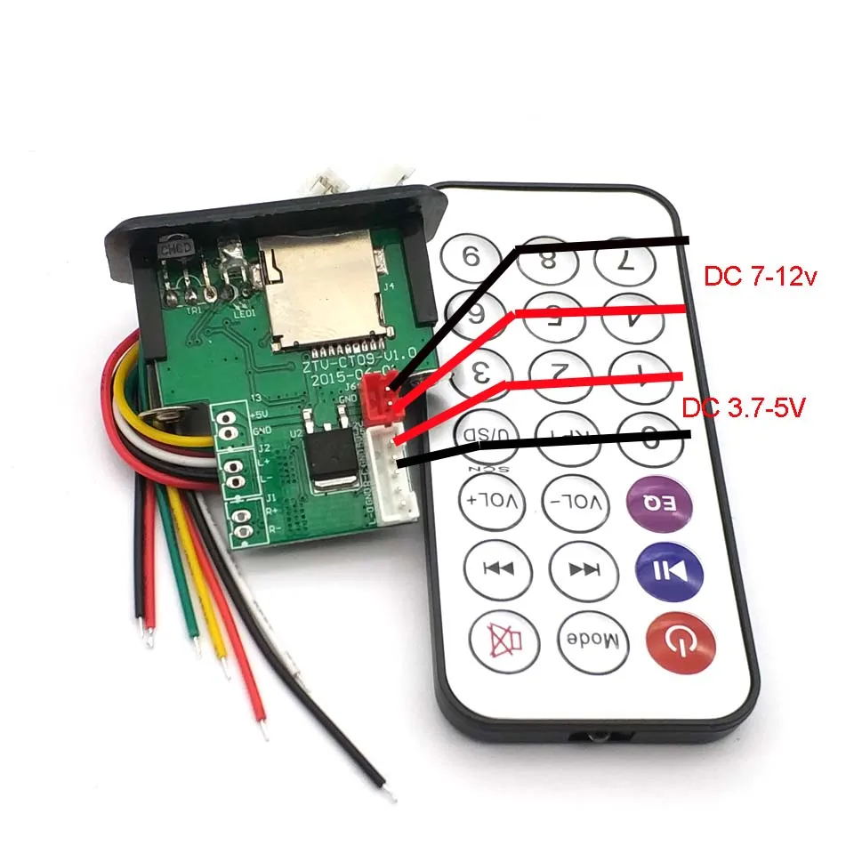 Автомобильный мини MP3 декодер 5 В/12 В плата USB TF U Disk Reader плеер усилитель с ИК