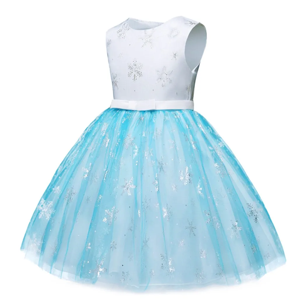 AmzBarley/платье принцессы Эльзы и Анны для девочек кружевное платье без рукавов со
