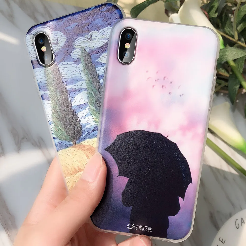 CASEIER Phone Case For iPhone X 7 8 Love Heart Patterned 6s 6 5 5s SE Fashion Funda Capinha Shell Couque |