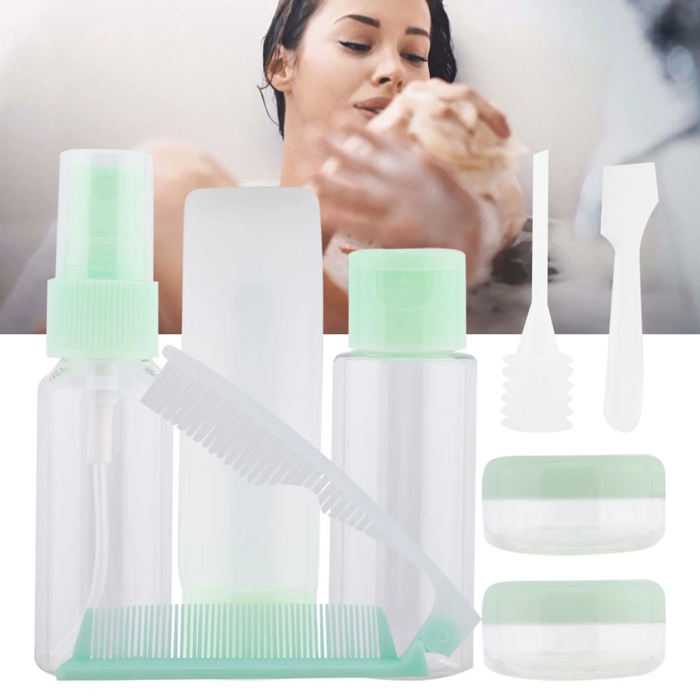 Home Travel Packing Transparent Bottles Set Lotion Shampoo Shower Container Folding Comb | Красота и здоровье