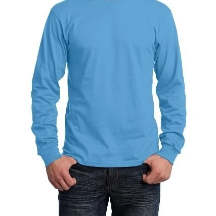 Port &amp Company PC54LS мужские хлопковые футболки с длинным рукавом Aquatic Blue-Extra Large |